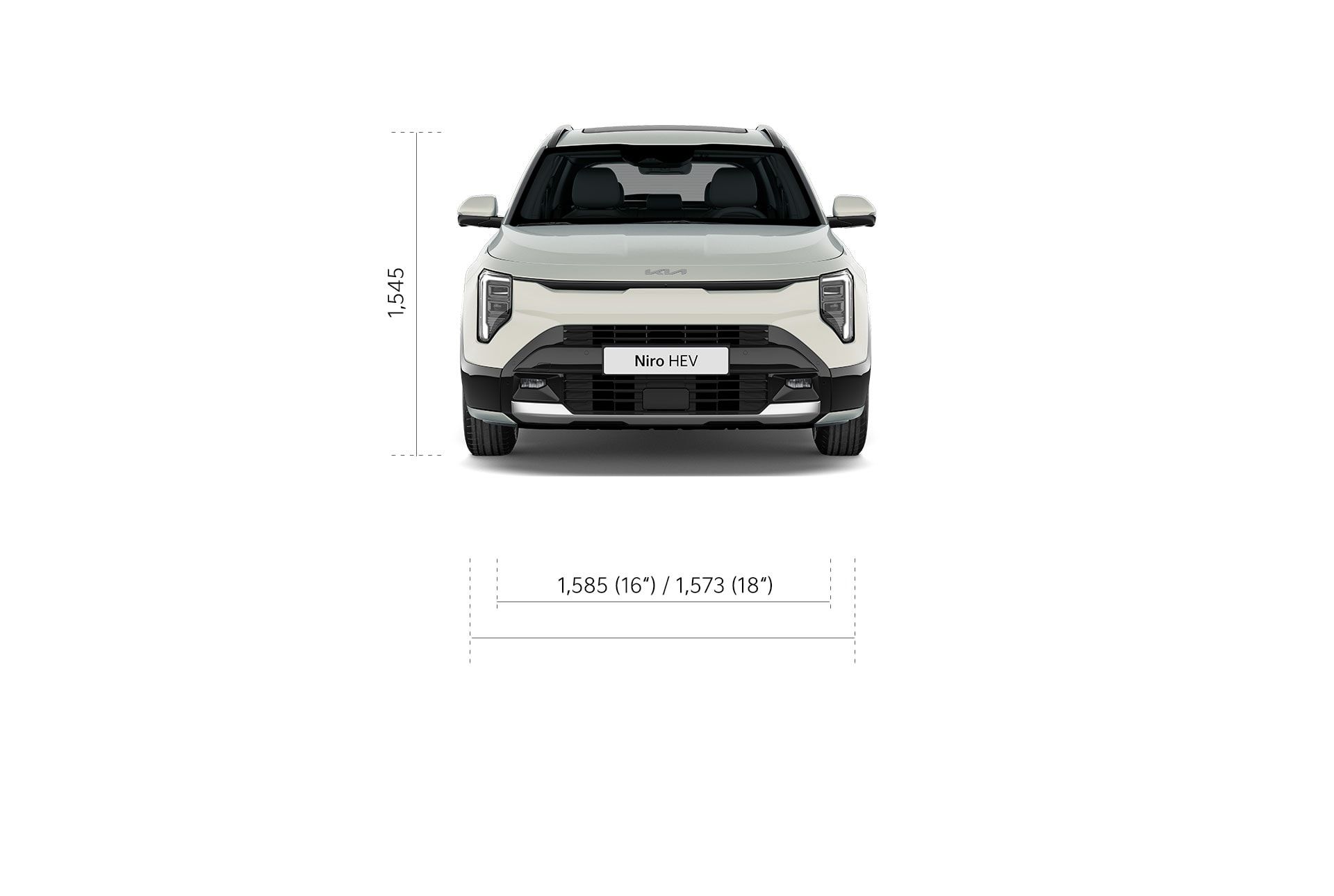 Kia Niro Dimensions front view